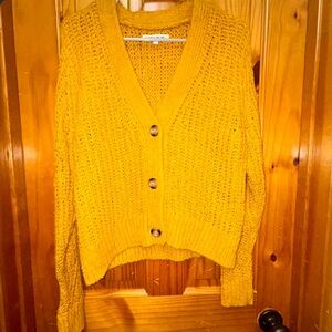 Elizabeth and James Yellow Button-Up Cardigan